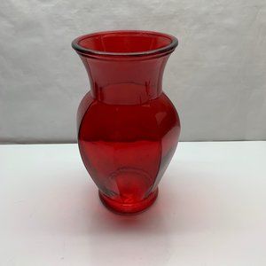 Vintage vase octagon red glass